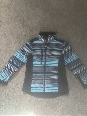 Kids Striped Blue Puff Jacket